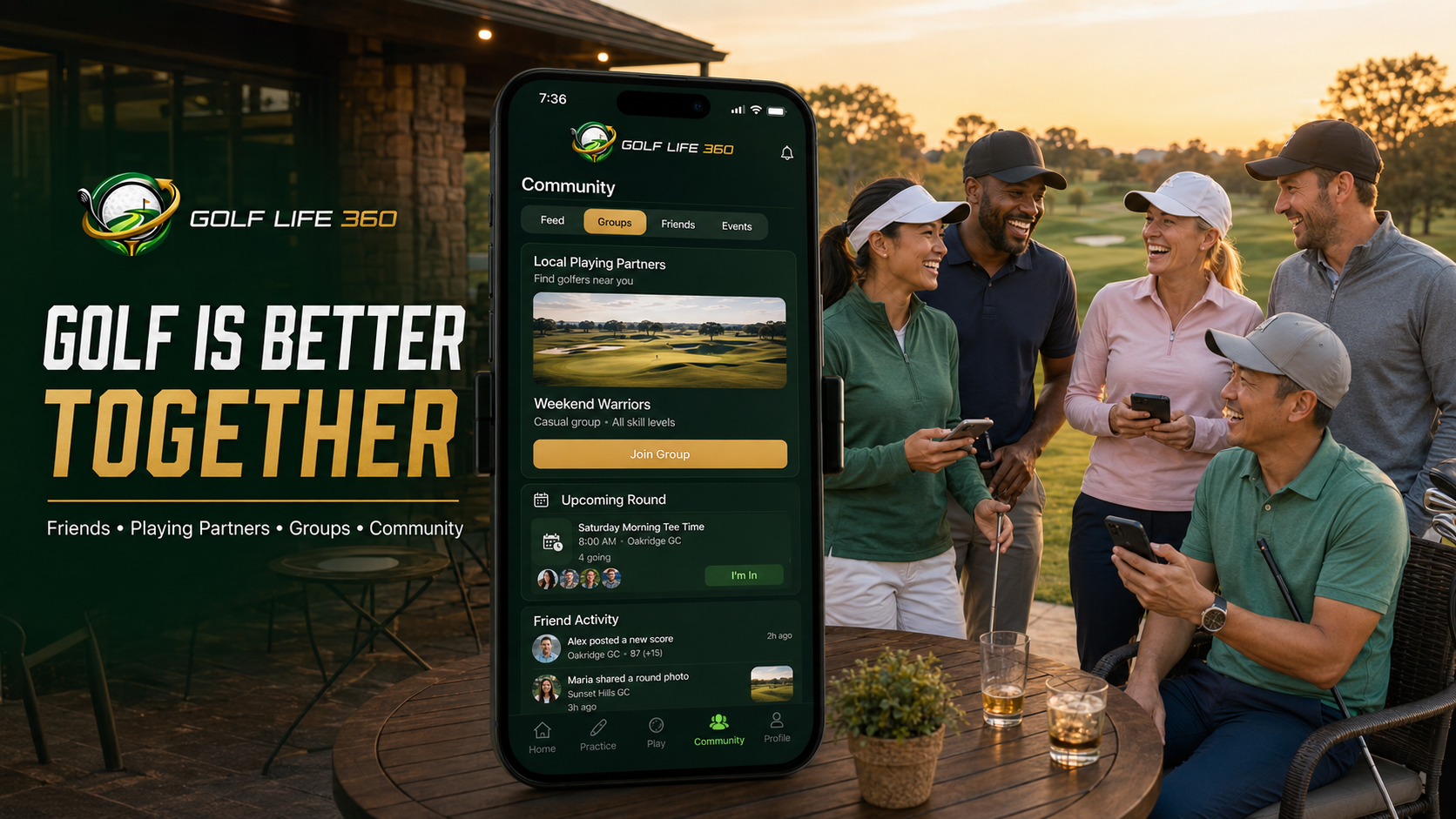 The Golf Life 360 golfer community feed